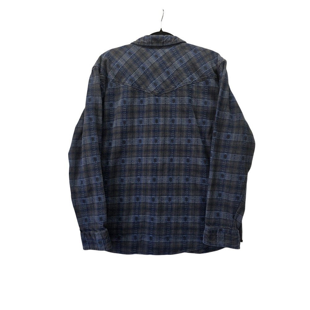 Moonshine Spirit Brad Paisley Mens Blue Plaid Western Snap Shirt Large - Picture 2 of 8